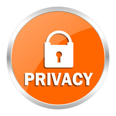 privacy orange glossy icon