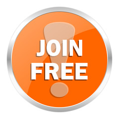 join free orange glossy icon