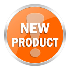new product orange glossy icon