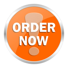 order now orange glossy icon