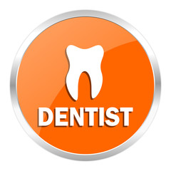 dentist orange glossy icon