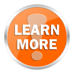 learn more orange glossy icon
