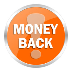 money back orange glossy icon