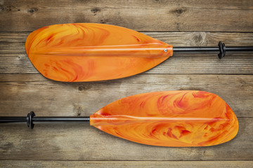 colorful kayak paddles