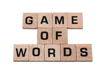 Phrase game of words made with tiles