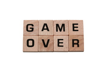 Phrase game over made with tiles