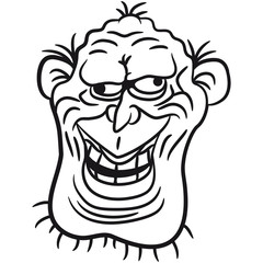 Grinsender Dummer Alter Opa