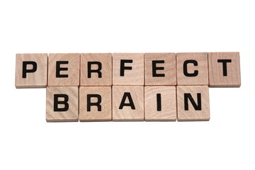 Phrase perfect brain made with tiles