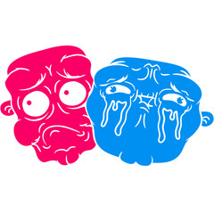 2 Depressive Traurige Unglückliche Freunde