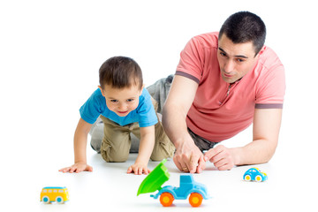 Fototapeta premium Father and son playing together