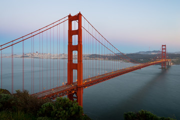 Fototapeta na wymiar Golden Gate Bridge and San Francisco City