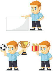 Red Head Boy Customizable Mascot 4