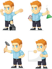 Red Head Boy Customizable Mascot 16
