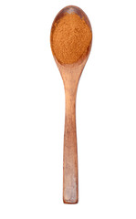 Orange Spice in Wooden Spoon Isolated on White Background