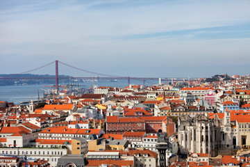 Fototapeta na wymiar City of Lisbon from Above in Portugal