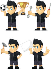 Spiky Rocker Boy Customizable Mascot 16