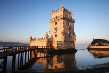 Cercles muraux Travaux détablissement Matin à la tour de Belém à Lisbonne