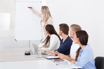Businesswoman Giving Presentation To Colleagues