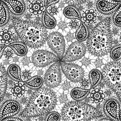 Seamless pattern with snowflakes and cucumbers