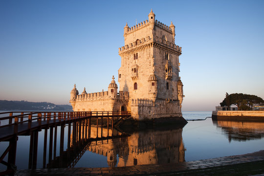 Morning at Belem Tower in Lisbon
