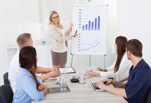 Businesswoman Giving Presentation To Colleagues