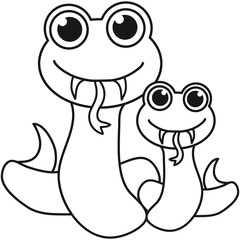 Obraz premium Mama Papa Kind Süß Niedlich Schlangen