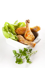 chicken legs on the plate