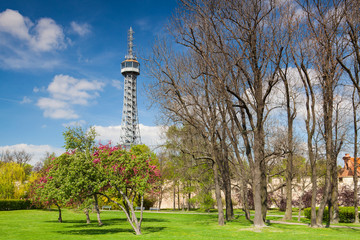 Obraz premium Famous lookout tower on the Petrin Hill in Prague
