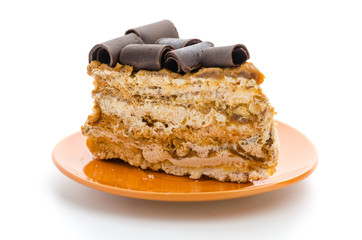 Coffee cake isolated on white background