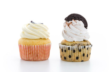 Cupcakes isolated on white background