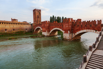 mittelalterliche Scaliger-Br&uuml;cke in Verona