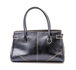Woman leather bag isolated white background