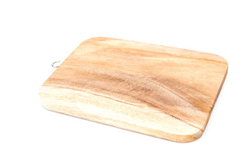 Wood cutting board isolated white background