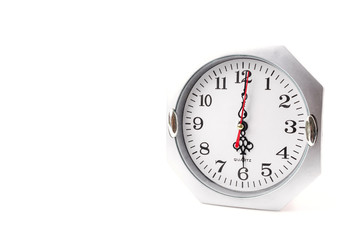 Clock isolated white background