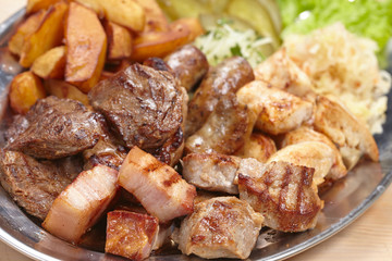meat with cabbage and potatoes