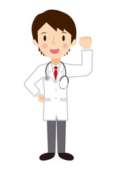 男性医師　ガッツポーズ