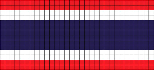 Vector Flag of Thailand in 8bit style.