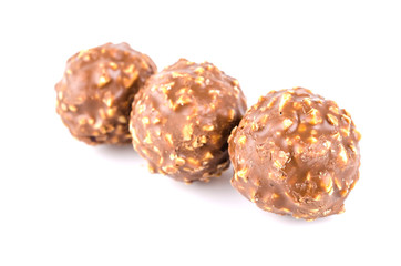 Chocolate ball isolated white background