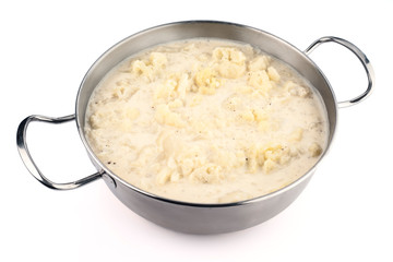 cauliflower with bechamel into the pot where it was cooked