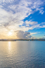 Fototapeta na wymiar Morning harbor of Okinawa