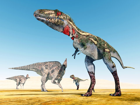 The Dinosaurs Corythosaurus and Nanotyrannus