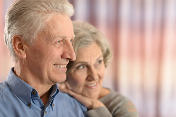 Romantic elderly couple