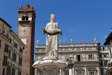 The Madonna Verona fountain sculpture in Verona