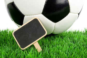 Fußball mit Schild