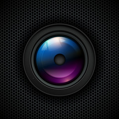 Background with photo lens icon