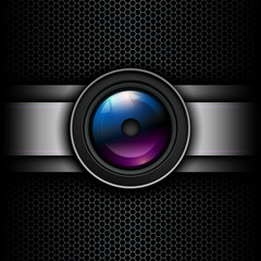 Background with photo lens icon