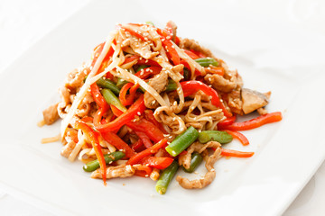 noodle with meat and vegetables