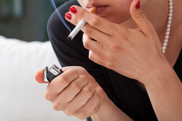 Woman with cigarette