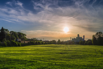 Fototapeta premium Sonnenuntergang in Timelkam