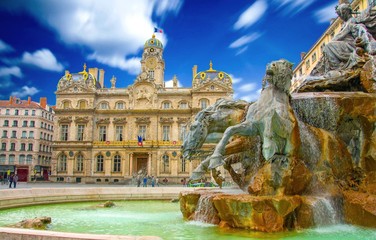 Place des Terreaux à Lyon, France